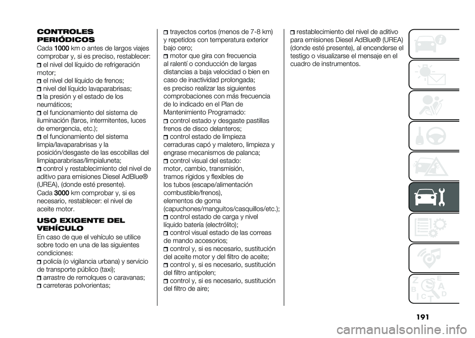 FIAT 500X 2021  Manual de Empleo y Cuidado (in Spanish) �����	����	���
���������	�
�+�	��	
�A����P�
 � �	���� �� ��	���� ���	�!��
���
�����	� �
�  �� �� ��������  �����	�������. �� ���