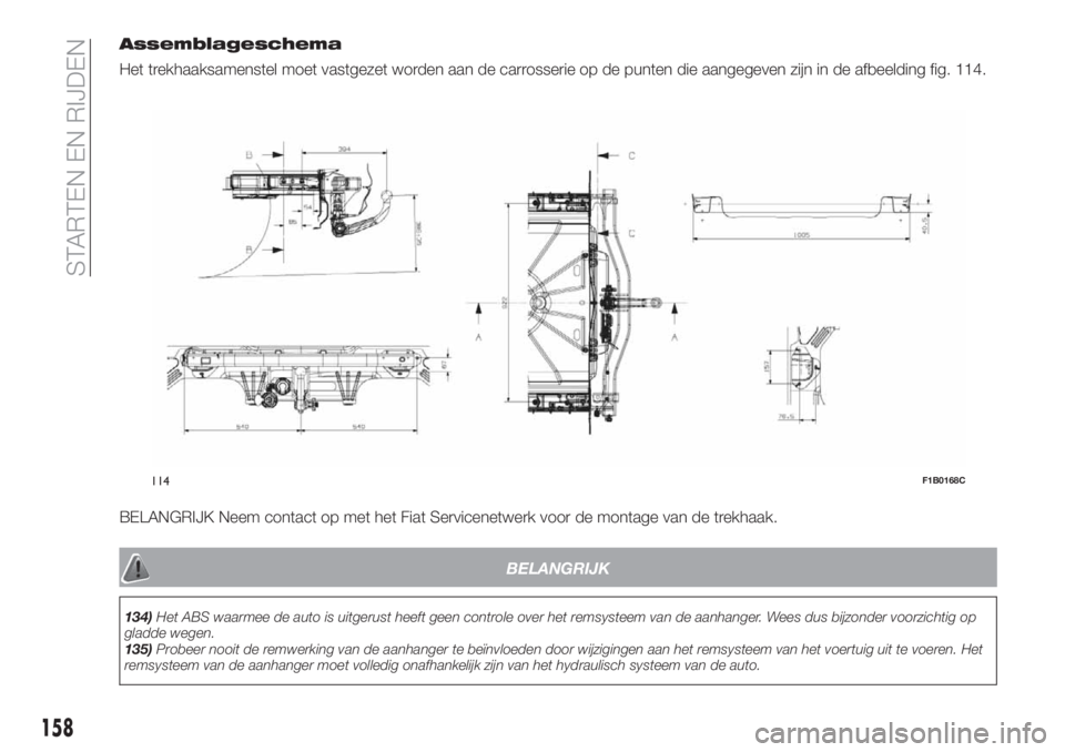 FIAT 500X 2019 Instructieboek (in Dutch) Assemblageschema
Het trekhaaksamenstel moet vastgezet worden aan de carrosserie op de punten die aangegeven zijn in de afbeelding fig. 114.
BELANGRIJK Neem contact op met het Fiat Servicenetwerk voor FIAT 500X 2019 Instructieboek (in Dutch) Assemblageschema
Het trekhaaksamenstel moet vastgezet worden aan de carrosserie op de punten die aangegeven zijn in de afbeelding fig. 114.
BELANGRIJK Neem contact op met het Fiat Servicenetwerk voor