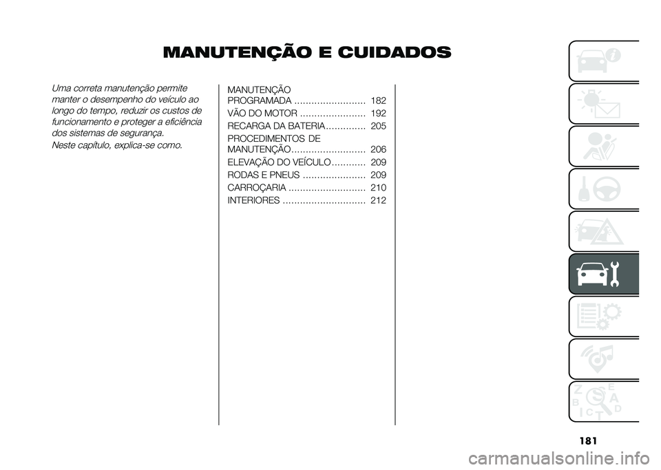 FIAT 500X 2020  Manual de Uso e Manutenção (in Portuguese) ���
��	���
����� � �����	����C�� ��
���	�� ������	�� �#�
 ��	�����	
�����	� �
 �
�	��	���	���
 �
�
 ��	�����
 ��

��
���
 �
�
 ��	���
� ��	