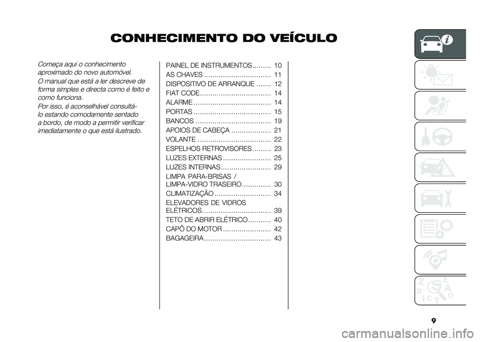FIAT 500X 2021  Manual de Uso e Manutenção (in Portuguese) �
�����������
� �� ��������1�
��	� � ���� �
 ��
���	����	���

����
�*����
�
 �
�
 ��
��
 ����
��@��	�
�
�9 ������ ���	 �	��� � ��	� �
�	