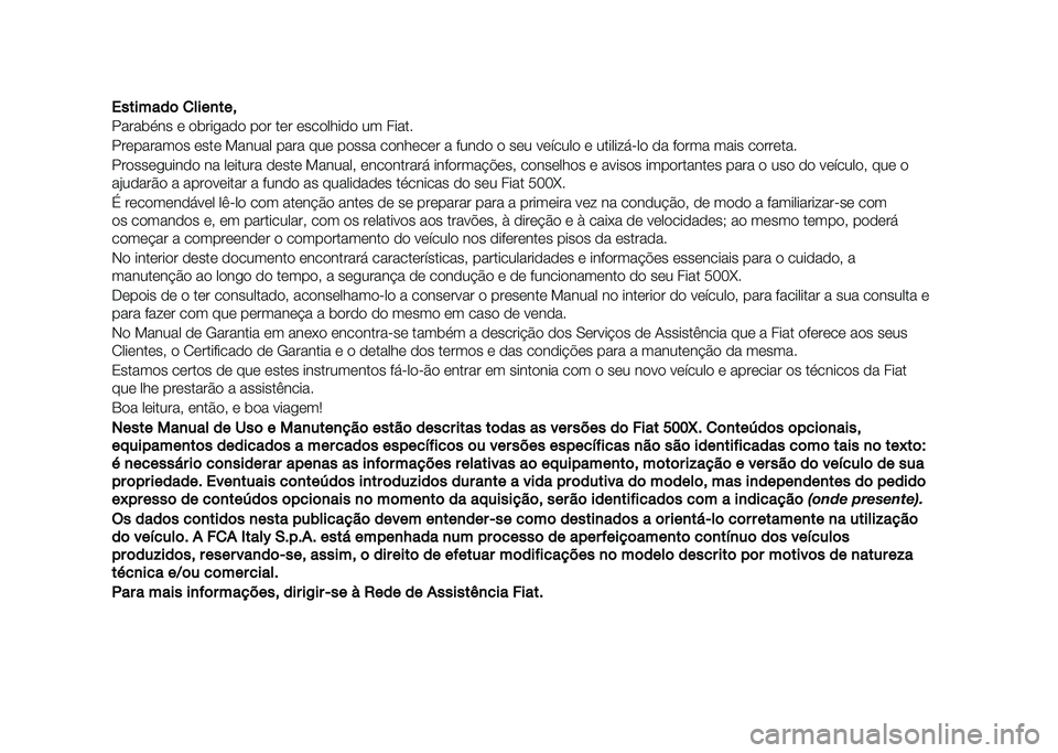 FIAT 500X 2021 Manual de Uso e Manutenção (in Portuguese) FIAT 500X 2021 Manual de Uso e Manutenção (in Portuguese)