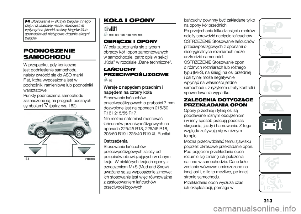FIAT 500X 2020  Instrukcja obsługi (in Polish) �����"��=���������	 � ��
����� ���	��� ����	��
���	�� ��� ����	���� �
���	 ���	�
���������	 ���#����  �� ���
���  ��
���� ���	