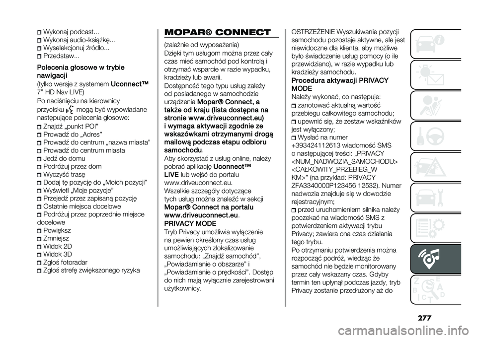 FIAT 500X 2020  Instrukcja obsługi (in Polish) ��
�
�%��
���� ����������
�%��
���� ������V�
�����
����
�%���	��	�
������ �1����#����
�!���	��������
�	��!������ ������ � � �