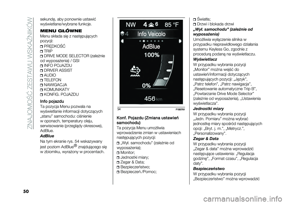 FIAT 500X 2021  Instrukcja obsługi (in Polish) ��*�:�A�0��C��O�[��*�9�=�?�A�%�-��%�=�,�A�Z�:�G�,�M�%
�� ��	�
����� ��� ��������	 ������� 
������	�����	�F�������	 �&���
���	�
���� � �����
�C