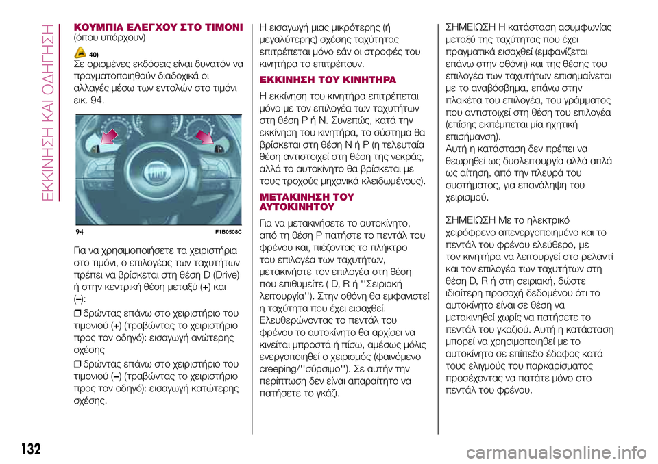 FIAT 500X 2017 ΒΙΒΛΙΟ ΧΡΗΣΗΣ ΚΑΙ ΣΥΝΤΗΡΗΣΗΣ (in Greek) ΚΟΥΜΠΙΑ ΕΛΕΓΧΟΥ ΣΤΟ ΤΙΜΟΝΙ(όπου υπάρχουν)
40)Σε ορισμένες εκδόσεις είναι δυνατόν να
πραγματοποιηθούν διαδοχι FIAT 500X 2017 ΒΙΒΛΙΟ ΧΡΗΣΗΣ ΚΑΙ ΣΥΝΤΗΡΗΣΗΣ (in Greek) ΚΟΥΜΠΙΑ ΕΛΕΓΧΟΥ ΣΤΟ ΤΙΜΟΝΙ(όπου υπάρχουν)
40)Σε ορισμένες εκδόσεις είναι δυνατόν να
πραγματοποιηθούν διαδοχι
