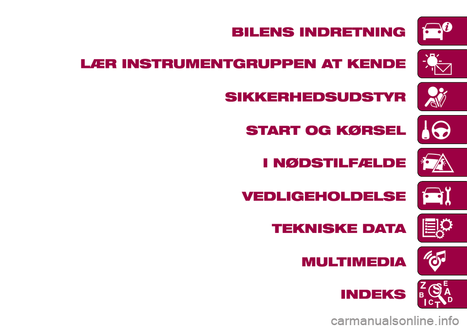 FIAT 500X 2017 Brugs- og vedligeholdelsesvejledning (in Danish) FIAT 500X 2017 Brugs- og vedligeholdelsesvejledning (in Danish)
