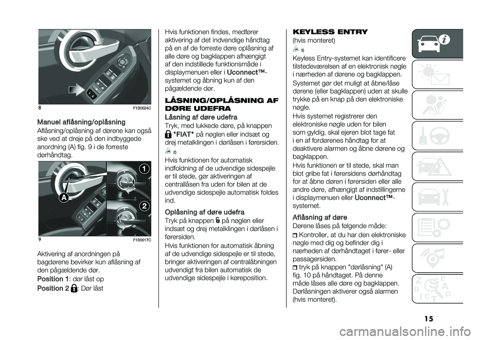 FIAT 500X 2020  Brugs- og vedligeholdelsesvejledning (in Danish) ���	
��A�+���?�G�&
�7����� ���������
�)�� �������
�5����
����
�;�	�#���
����
 �� ������ ��� �	�
�
�
�
�� ��� �� ����� �#� ��� �����