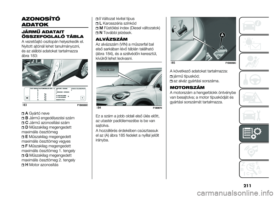 FIAT 500X 2021  Kezelési és karbantartási útmutató (in Hungarian) ������	��	����
�����	�
�"���� �������
�#������	����� �����
�+ ������*����! ��������	 �������
��$��
 ���
�5������ ����!�	��