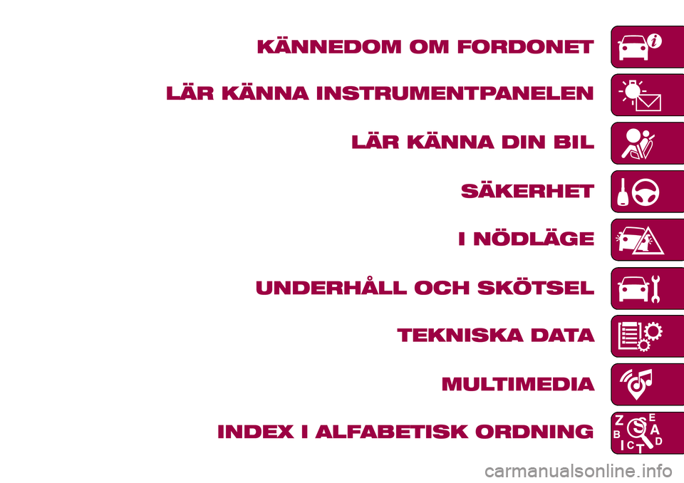 FIAT 500X 2017 Drift- och underhållshandbok (in Swedish) FIAT 500X 2017 Drift- och underhållshandbok (in Swedish)