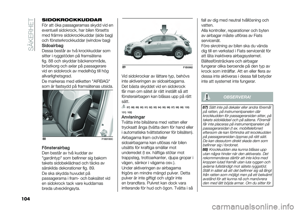 FIAT 500X 2020  Drift- och underhållshandbok (in Swedish) ��$�A�;�&�-�<�&�)
��� �
�������������
�
��� ��	�	 ��� ������������� ����� ��� ��
�����	�
��� ��������
�� ��� ����� ������	�	