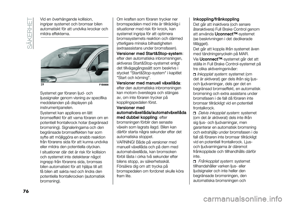 FIAT 500X 2020  Drift- och underhållshandbok (in Swedish) ��$�A�;�&�-�<�&�)
�
�	 ��� �� ������������ ����������
�������� ����	����	 ��
� ������� �����
��
�	����	����	 ��� ��	�	 �
������