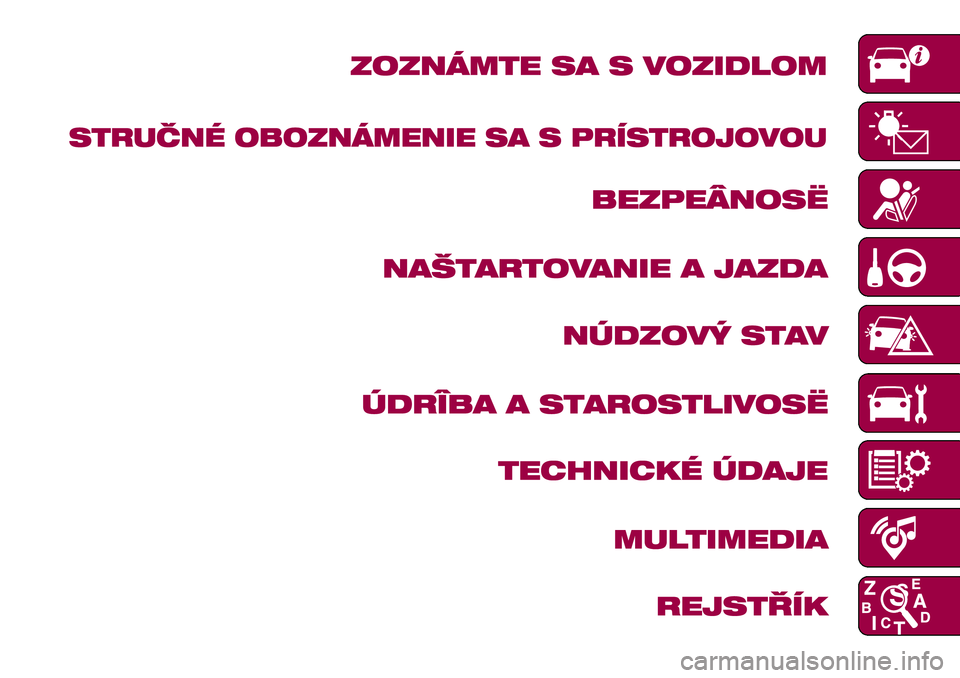 FIAT 500X 2017 Návod na použitie a údržbu (in Slovak) FIAT 500X 2017 Návod na použitie a údržbu (in Slovak)