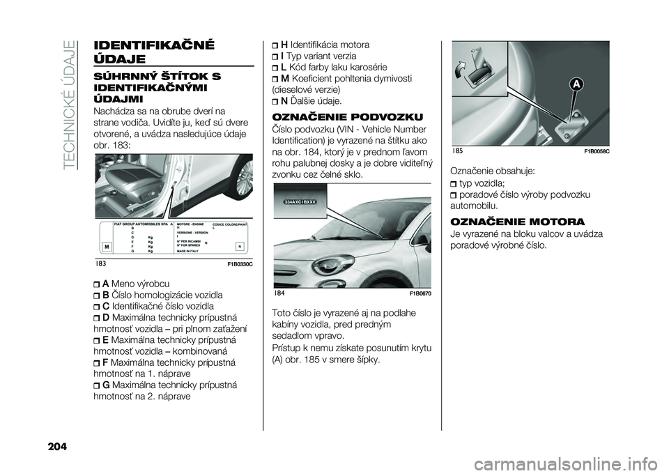 FIAT 500X 2020  Návod na použitie a údržbu (in Slovak) ���9�S�X�5�I�S�C�Z��E�=�A�L�9
��� ���������
����"
�����
���!���� �����	�
 �
���������
������
������
�5����	��� �� �� ������ ����