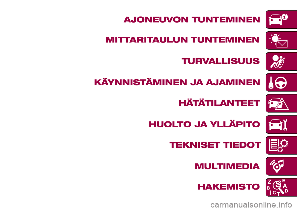FIAT 500X 2017 Käyttö- ja huolto-ohjekirja (in in Finnish) FIAT 500X 2017 Käyttö- ja huolto-ohjekirja (in in Finnish)
