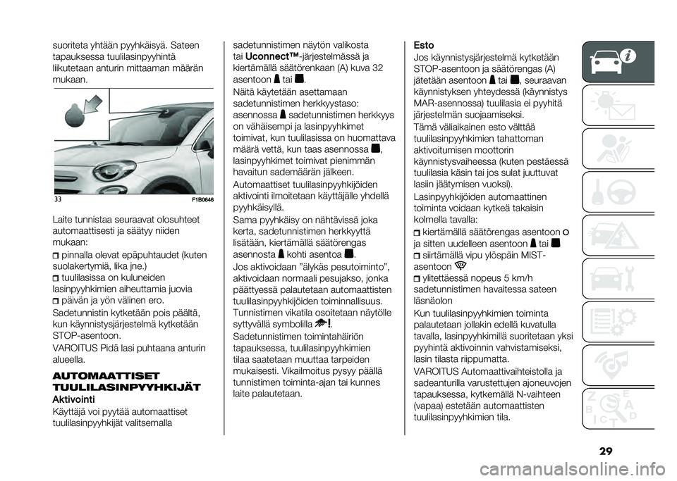 FIAT 500X 2021  Käyttö- ja huolto-ohjekirja (in in Finnish) ����������� ����	�	� � �����	����	� ������
��� �������� ����������� �������	
����������� ������� ��������� ��	�	��	�