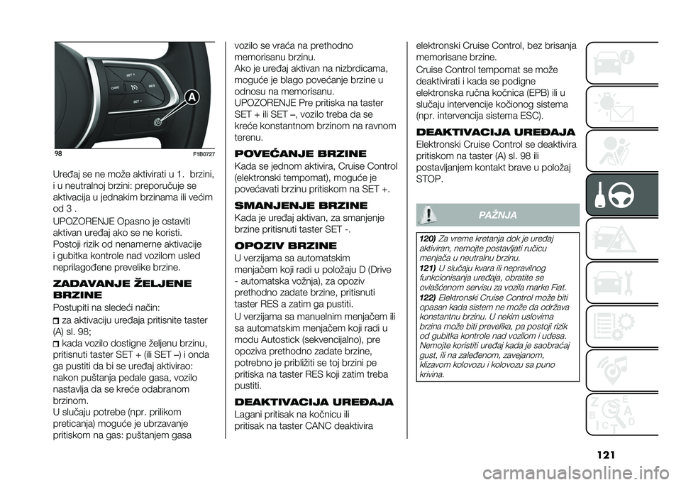 FIAT 500X 2020  Knjižica za upotrebu i održavanje (in Serbian) ����
�	
��D�3��E�B�E
����;�� �� �� ��	�"� ���������� � �C� ���
���� 
� � �������
��	� ���
����, �����	������ ��
���������� � ��