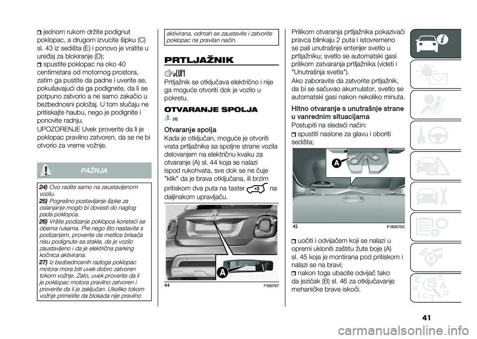FIAT 500X 2021  Knjižica za upotrebu i održavanje (in Serbian) �������	� ����	� ���"��� ��	������
��	��
�	����  � �����	� ��
������ ����� �-�D�/
��
� �E�H ��
 ������� �-�1�/ � ��	��	��	 �� ������