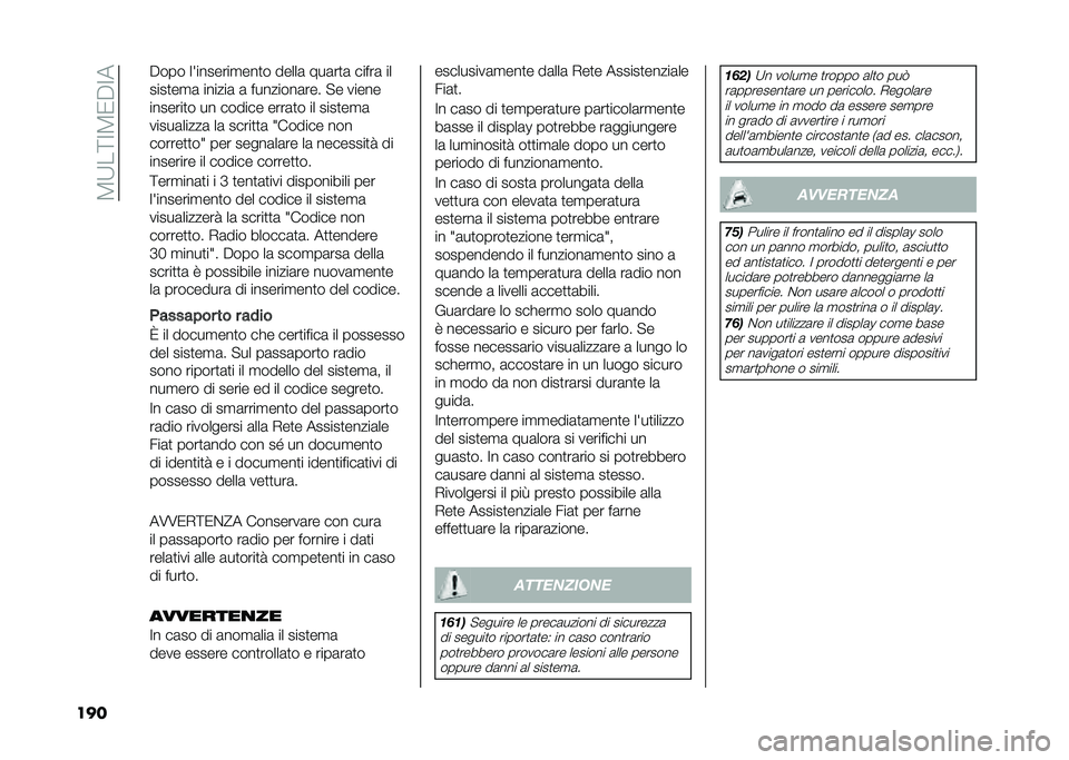 FIAT 500L 2021  Libretto Uso Manutenzione (in Italian) ��3�:��;�=�3�0�$�=�
��� �$��� �� �������
���
� �����	 ���	��
�	 �����	 ��
����
��
�	 ������	 �	 ��������	��� �"� �����
�������
� �� �