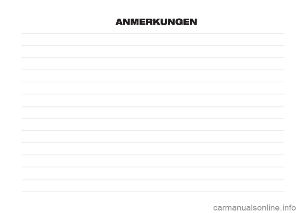 FIAT 500L 2018 Betriebsanleitung (in German) ANMERKUNGEN FIAT 500L 2018 Betriebsanleitung (in German) ANMERKUNGEN