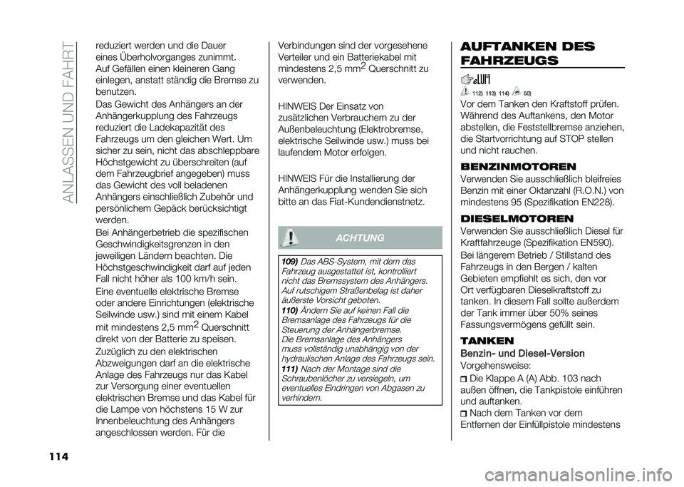 FIAT 500L 2020  Betriebsanleitung (in German) ��&�-��&���)�-��A�-�/���&�1�7�
��� ��	���#��	�� ��	���	� ��� ���	 �/���	�
�	���	�
 �E��	������������	�
 �#���� � ��
�&�� �,�	��"���	� �	���	� �