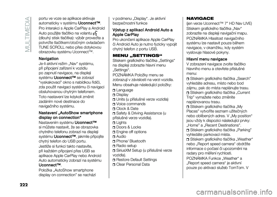 FIAT 500L 2020  Návod k použití a údržbě (in Czech) ��A�G���O�A�:�*�O�@
��� ����� ��	 ���%�	 ��	 �������#�	 �������
�	
���������#�� � �����,��
�<��������N�
�/�� �� ��	����#� � �@����	 �P�