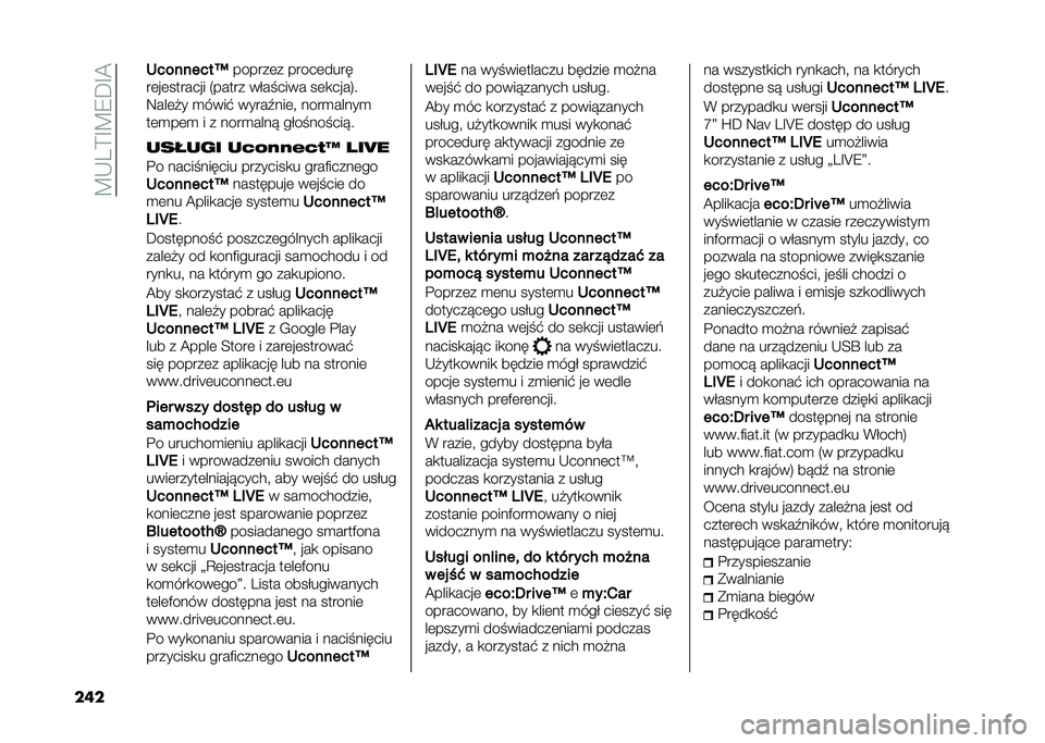 FIAT 500L 2020  Instrukcja obsługi (in Polish) ��B�-��>�F�B�8�D�F�@
��� �7��������K
������	� �����	����
��	��	������� �5����� ���� ���� ��	�
����6�
�9���	�#� �
����$ �����1���	�" ��