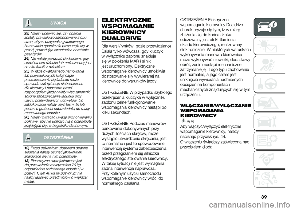 FIAT 500L 2021  Instrukcja obsługi (in Polish) �������
����9���	�#� ���	����$ ����" ��� �������
������� ���������� ���
�������	 � ��� ������" ��� � ��������
� ������