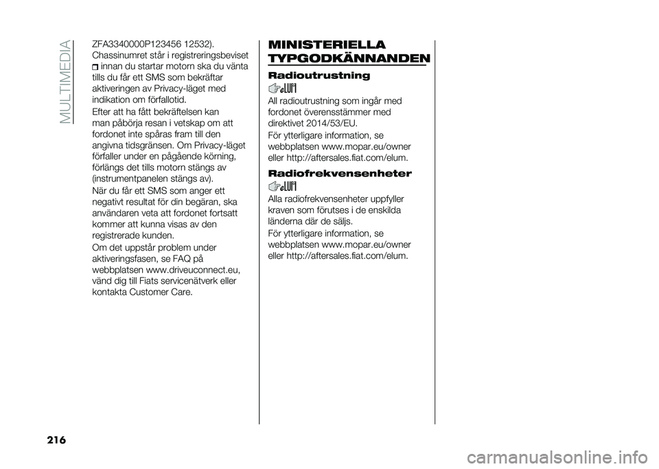 FIAT 500L 2021  Drift- och underhållshandbok (in Swedish) ��!�7��)�%�!�&�:�%�4
���	 �c��4�C�C�D�����8�>�2�C�D��F �>�2��C�2�0�
�?�������
����	 ��	�� � ������	��������������	
����� ��
 ��	���	�� ���	���