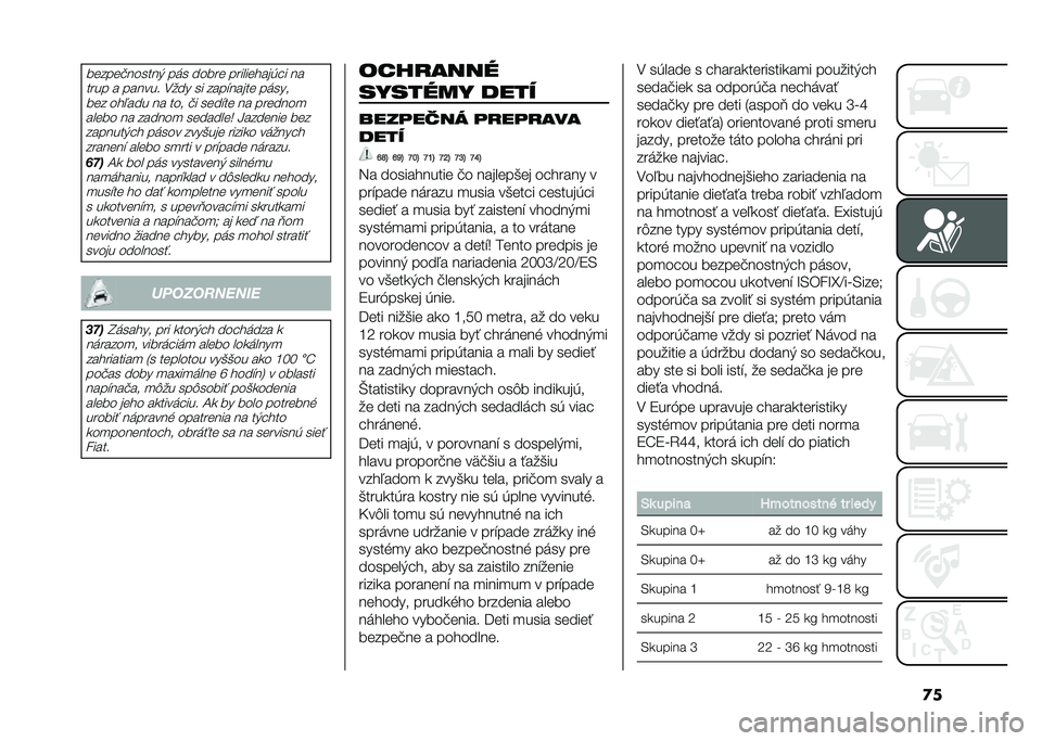 FIAT 500L 2020  Návod na použitie a údržbu (in Slovak) �
�������#������+ ��	� ����� ����������*� � ��
���� � ������ �.��� �� ����$����� ��	������ ���0��� �� ��� �#� ����$�� �� 