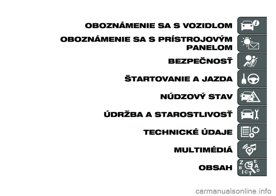 FIAT 500L 2020  Návod na použitie a údržbu (in Slovak) ����������� �� � ��������
����������� �� � �	�
����
������ �	������
����	������
����
������� � ����� ������� ����