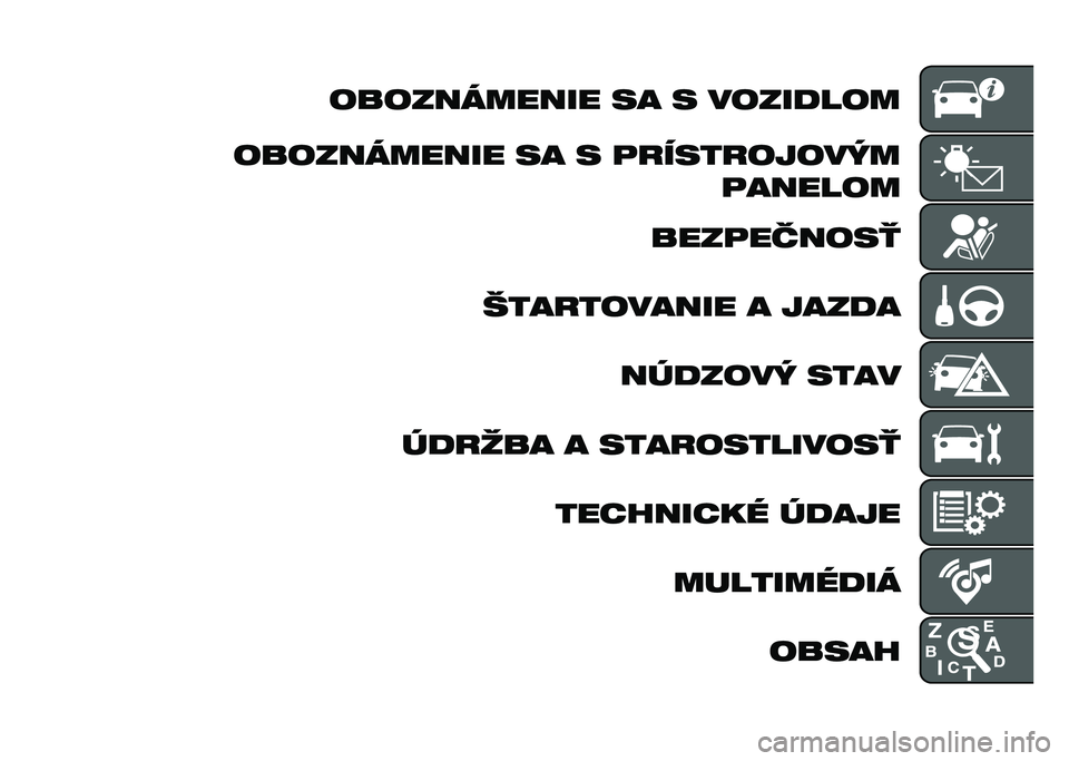 FIAT 500L 2021  Návod na použitie a údržbu (in Slovak) ����������� �� � ��������
����������� �� � �	�
����
������ �	������
����	������
����
������� � ����� ������� ����