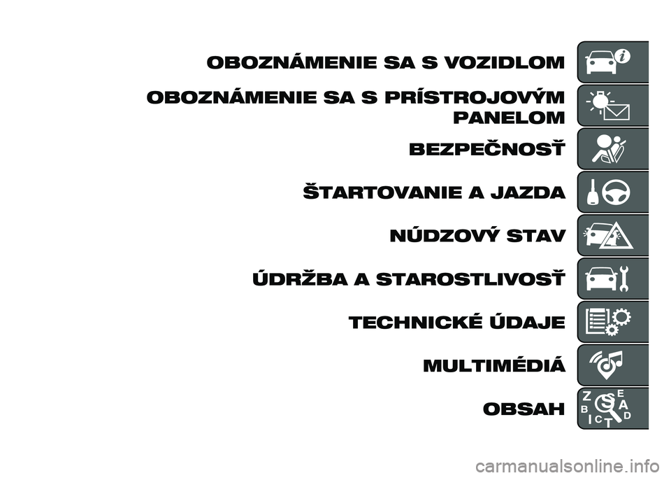 FIAT 500L 2021  Návod na použitie a údržbu (in Slovak) ����������� �� � ��������
����������� �� � �	�
����
������ �	������
����	������
����
������� � ����� ������� ����