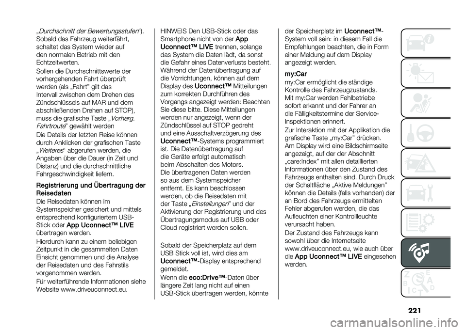 FIAT 500L LIVING 2021  Betriebsanleitung (in German) ����>�/�����
������ ��	� ��	��	������
�
����	��Q�9�
������ ���
 �����#�	�� ��	���	���"����
�
������	� ���
 ��@�
��	�  ���	��	� ���
�