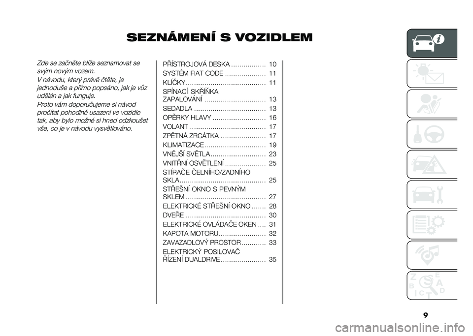 FIAT 500L LIVING 2020  Návod k použití a údržbě (in Czech) �
��������� � �����
����0��	 ��	 �%��+� �
��	 ���!��	 ��	�%� ������ ��	
���(� � ���(� ���%�	��
�$ � ������ ���	��( �����
 �+��
��	� �
�	�
�	�