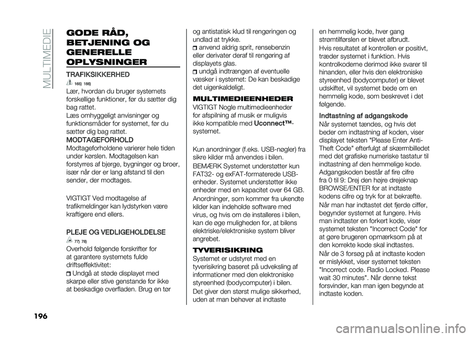 FIAT 500L LIVING 2021  Brugs- og vedligeholdelsesvejledning (in Danish) ��6�9��8�$�6�%��$�%
���	 ���� ����C
���	����
�� ��
���������
�������
����
�/�+���� �(�� � ��+�)��.
�B�D��8 �B�D�D�8
��!�� � ��	���� �� ���
