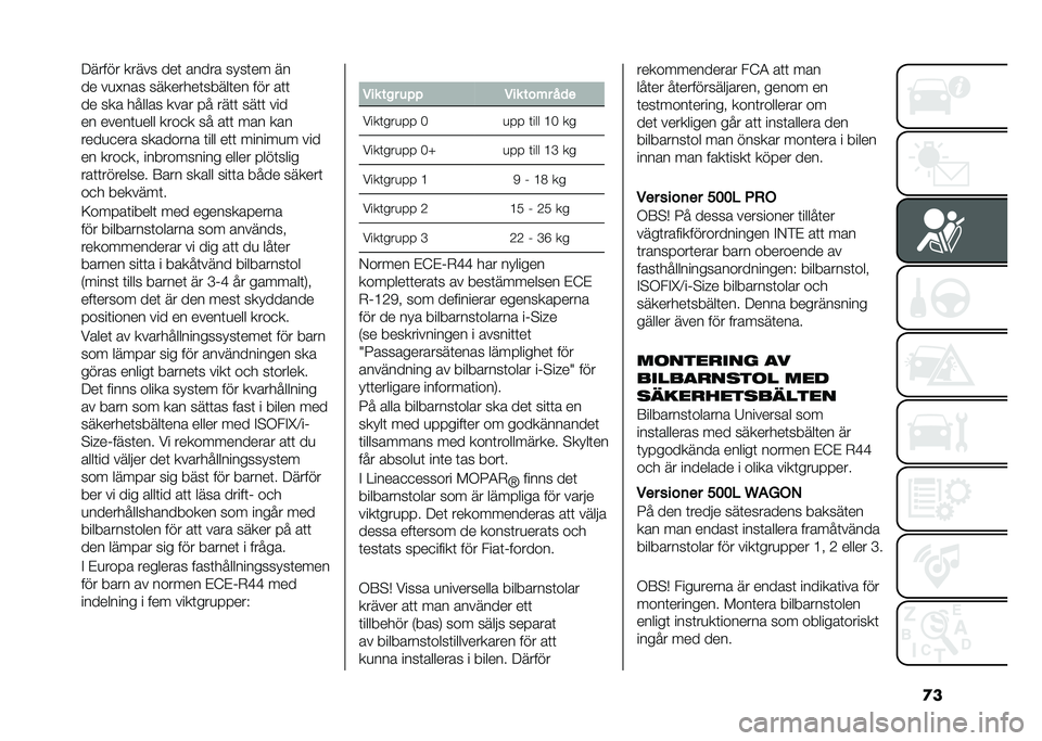 FIAT 500L LIVING 2020  Drift- och underhållshandbok (in Swedish) �
��;����� ����� ���	 ����� ����	�� ��
�� ��
�#��� ��������	�����	�� ��� ��	�	
�� ��� ������ ���� � � ���	�	 ���	�	 ���
�� ��