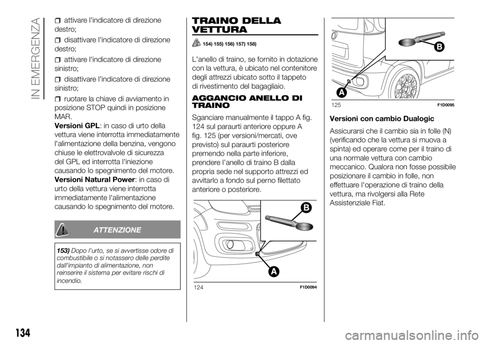 FIAT PANDA 2018  Libretto Uso Manutenzione (in Italian) attivare l'indicatore di direzione
destro;
disattivare l'indicatore di direzione
destro;
attivare l'indicatore di direzione
sinistro;
disattivare l'indicatore di direzione
sinistro;
ru