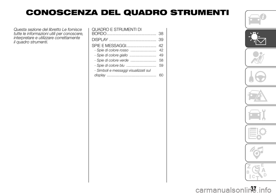 FIAT PANDA 2018 Libretto Uso Manutenzione (in Italian) CONOSCENZA DEL QUADRO STRUMENTI
Questa sezione del libretto Le fornisce
tutte le informazioni utili per conoscere,
interpretare e utilizzare correttamente
il quadro strumenti.QUADRO E STRUMENTI DI
BOR FIAT PANDA 2018 Libretto Uso Manutenzione (in Italian) CONOSCENZA DEL QUADRO STRUMENTI
Questa sezione del libretto Le fornisce
tutte le informazioni utili per conoscere,
interpretare e utilizzare correttamente
il quadro strumenti.QUADRO E STRUMENTI DI
BOR