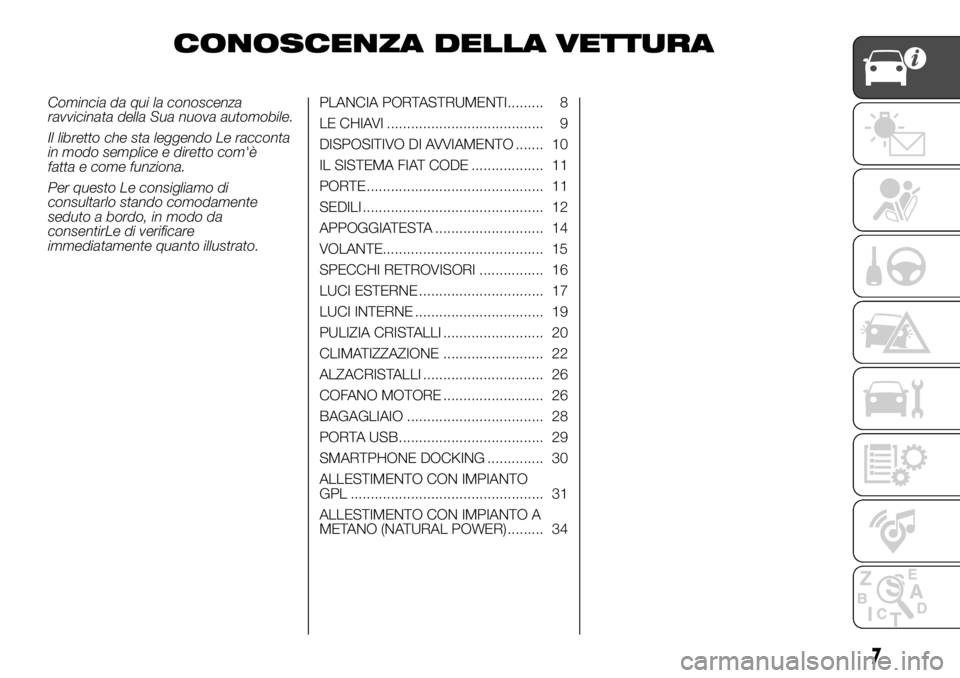 FIAT PANDA 2018  Libretto Uso Manutenzione (in Italian) CONOSCENZA DELLA VETTURA
Comincia da qui la conoscenza
ravvicinata della Sua nuova automobile.
Il libretto che sta leggendo Le racconta
in modo semplice e diretto com'è
fatta e come funziona.
Per