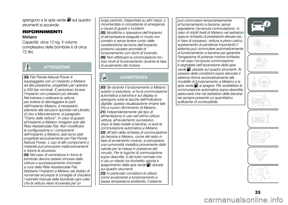 FIAT PANDA 2020  Libretto Uso Manutenzione (in Italian) ���������� � ��	 ����	 ����� ��� ���	���
��
���
���
� �� �	�������
���!���������
�����
�
��	��	���
��( �����	 �A�0 �J�� �;� ���