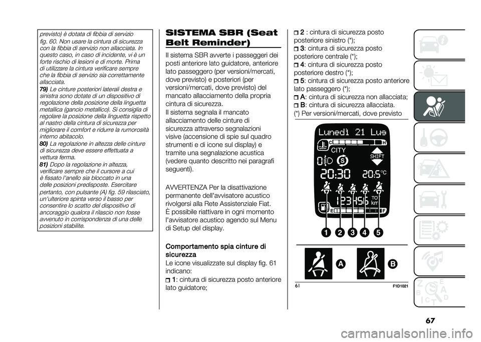 FIAT PANDA 2020  Libretto Uso Manutenzione (in Italian) �	�
�������
��, �7 ���
�	�
�	 �� ������	 �� ��������
���� �F�B� �$�� ���	�� ��	 ����
���	 �� ���������	��� ��	 ������	 �� �������