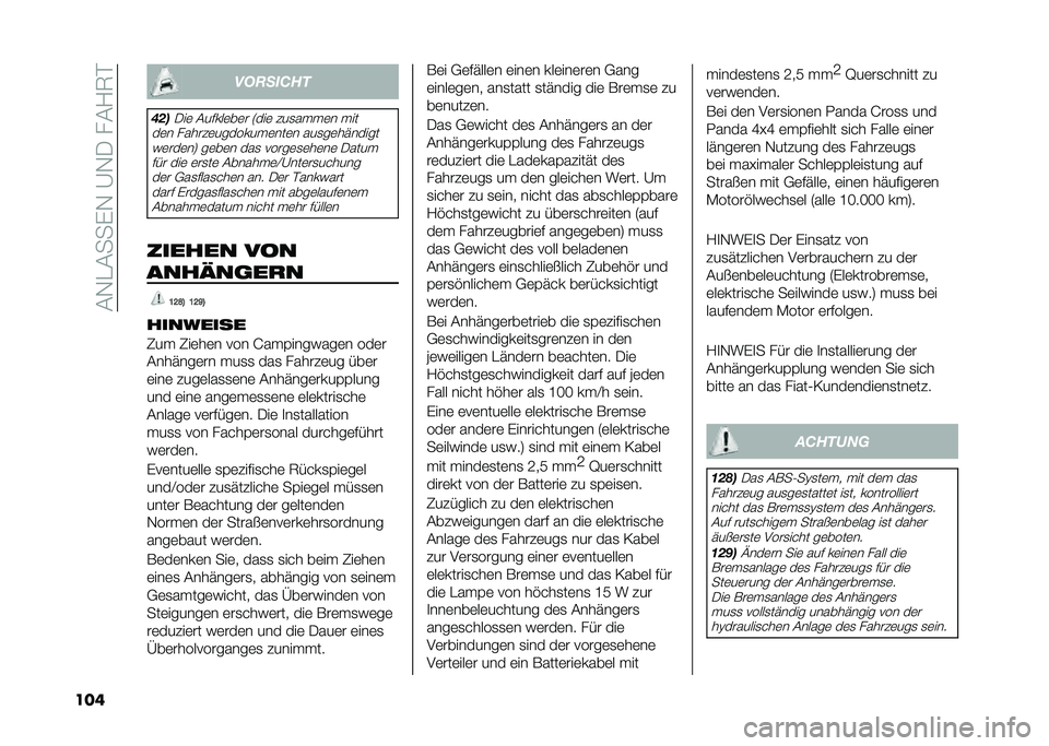 FIAT PANDA 2020  Betriebsanleitung (in German) ��#�-�"�#���(�-��@�-�.���#�/�6�%
��� ���
�����
���

�.��	 �#��$���	��	� �5���	 ���
����	� ���
��	� ������	��������	���	� ���
��	������� �)