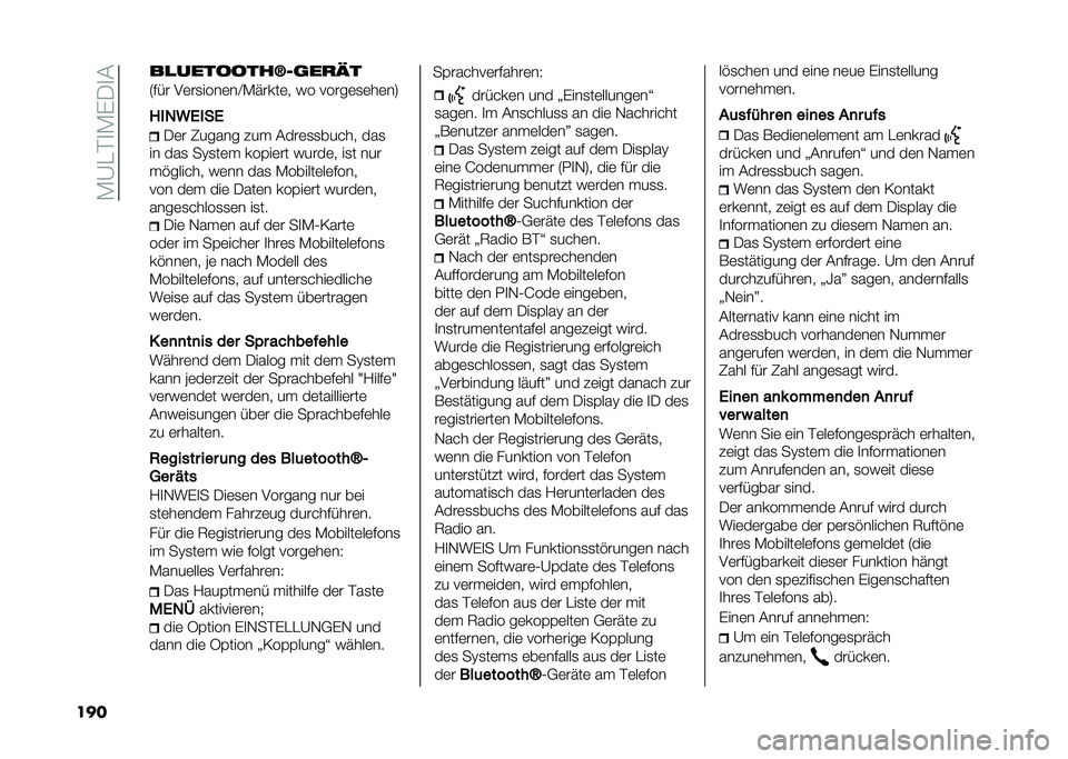 FIAT PANDA 2020  Betriebsanleitung (in German) ��*�@�"�%�
�*�(�.�
�#
��� ����������C�$�
���"�
�5�$�� ��	��
����	��A�*�����	� �)� �����	�
�	��	��8
��$��5�4�$��4
�.�	� �7����� ��� �#���	�
�
�����
