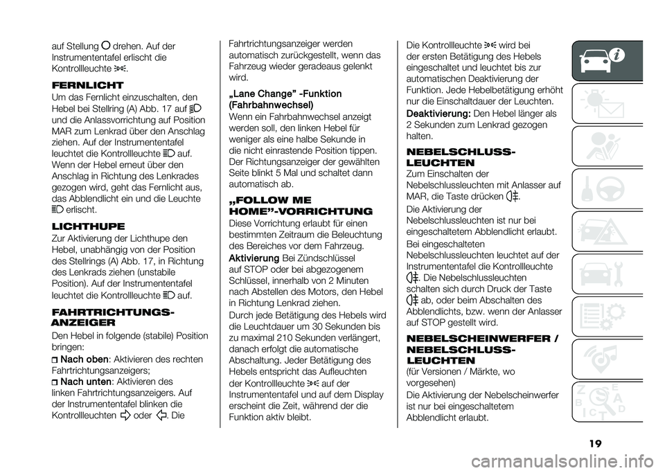 FIAT PANDA 2020  Betriebsanleitung (in German) �����$ ���	����� ���	��	�� �#��$ ��	�
�
��
�����	���	����$�	� �	����
��� ���	
�1���������	�����	 �
���������
�@� ���
 ��	������� 