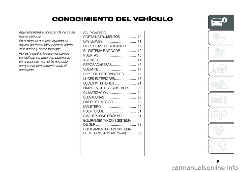FIAT PANDA 2020  Manual de Empleo y Cuidado (in Spanish) �
������������ ��� ���������9�!�� ��
���%�	�� �	 ������� �� �����	 ��
����� ���������
�&� �� �
�	���	� �!�� ���� ���
���� 