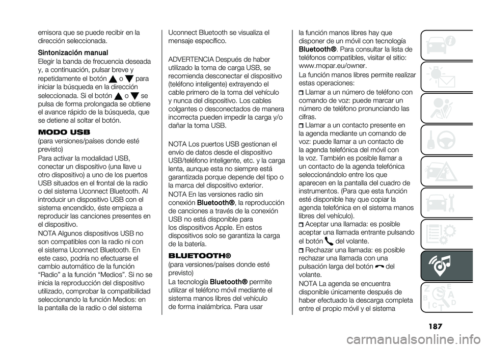 FIAT PANDA 2020  Manual de Empleo y Cuidado (in Spanish) ���
��
�����	 �!�� �� ����� ������� �� ��	
�������� � ����������	��	�
�(��
��	�
��"�����
 ���
���
�&����� ��	 ��	���	 �� ������
