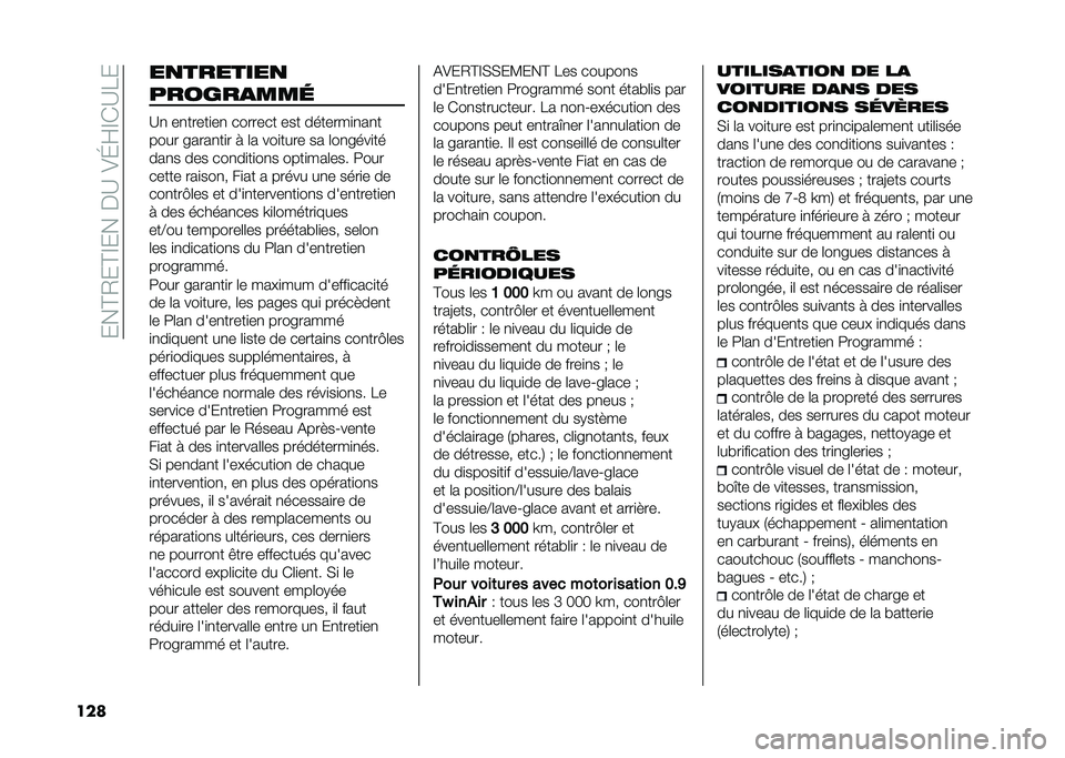 FIAT PANDA 2020  Notice dentretien (in French) ����C�0��C�D����%�?���I�E�D�(�?�7�
��� ���������
���� �����
�?�
 ��
�����
��
 ������� ��� �������
�
��
�
���� �����
��
� � �	� ���
�