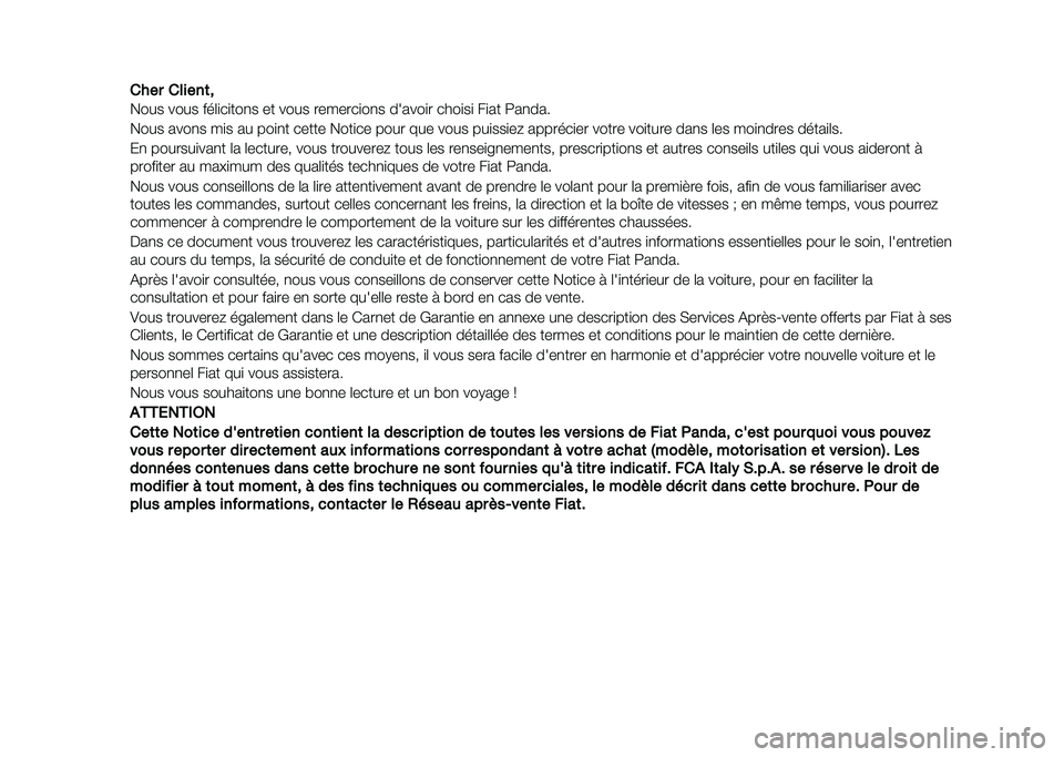 FIAT PANDA 2021  Notice dentretien (in French) 