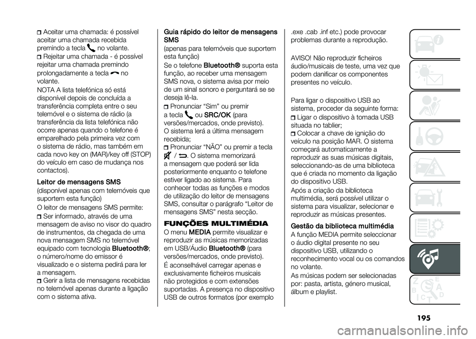 FIAT PANDA 2021  Manual de Uso e Manutenção (in Portuguese) ����.������ ��� ��������3 �
 ��������
������� ��� ������� �����	���
�������� � ����� �� ��������
�6��#����� ��� ��