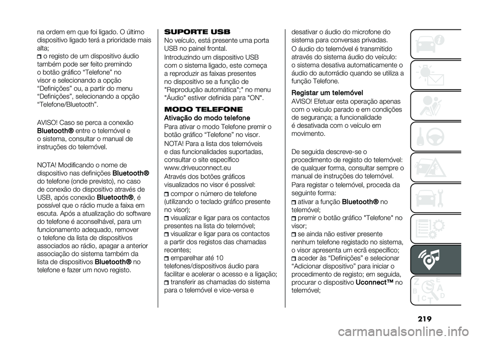 FIAT PANDA 2021  Manual de Uso e Manutenção (in Portuguese) ����� ����� �� ��� ��� ���
���� � �4�����
����������� ���
��� ���� � ���������� ����
�����)
� ���
���� �� �� ������